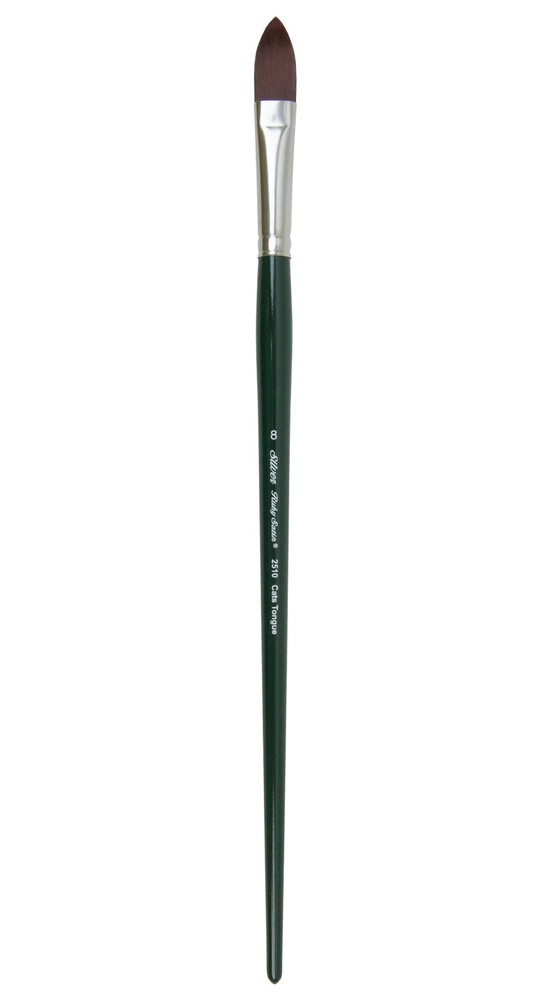 2510-8 Ruby Satin Cats Tongue Paintbrush for Oil, Acrylic, and Heavy Body Pai…