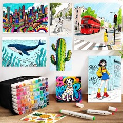 Alcohol Markers Set, 80 colors Alcohol Based Dual Tip, Broad and Fine Tip for…