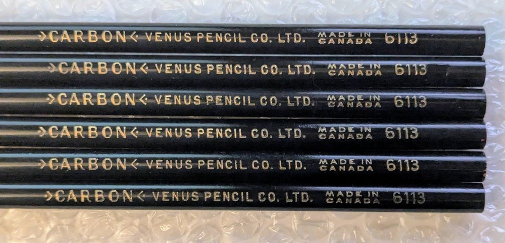 6 Vintage Lead Pencils Venus Carbon 6113 Dark New Old Stock Unsharpened Canada