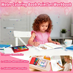 Watercolor Workbook – Coloring Book Beginner Friendly Painting Kit, Watercolor W