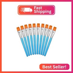 Zonon 10 Pcs 1 Inch Flat Head Paint Brushes Bulk Watercolor Acrylic Paint Brushe