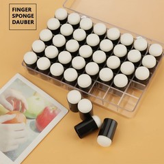 40 Pcs Finger Sponge Daubers, Storage Box, Painting, Drawing, Art, Ink, Crafts