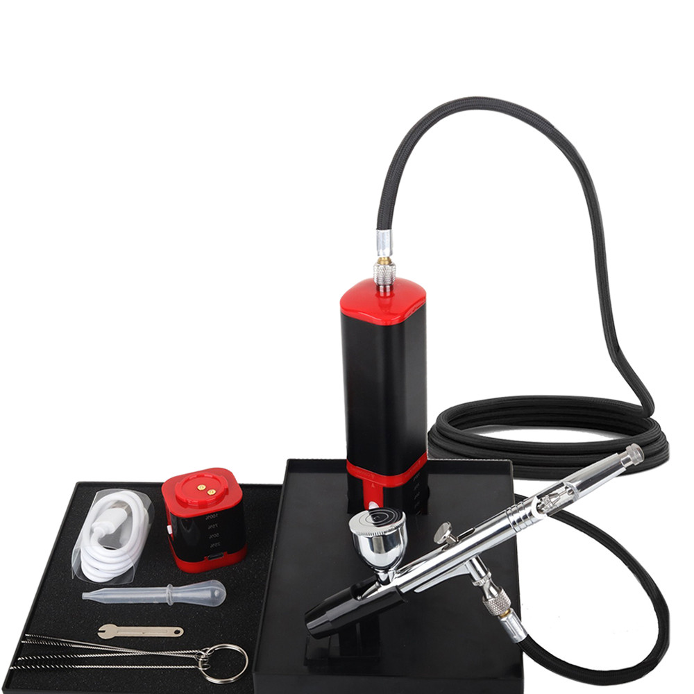 Airbrush Kit with Compressor 0.3mm Dual Action Airbrush for Model Painting