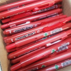 100pk Pentel Retractable Red Permanent Markers Click Open Handy Line S Fine Tip
