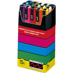 Uni-posca Paint Marker Pen – Fine Point – Set of 15 PC-3M15C