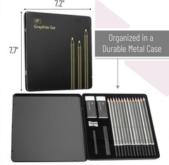 Artistic 19-Piece Sketch Pencil Set with Graphite Sticks and Sharpener