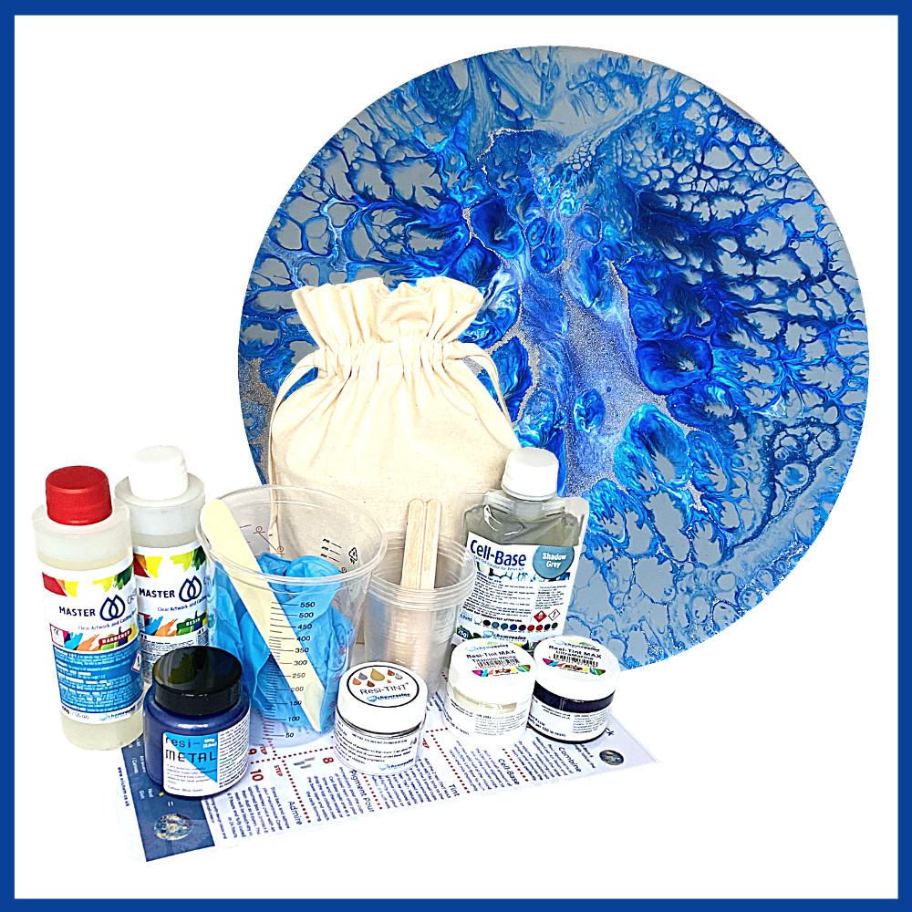 Resin Art Gift Pack / Starter Kit – Cell-Base Sea Blues