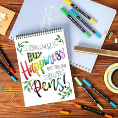 Art Markers Dual Brush Pens for Coloring, 60 Artist Colored Marker Set, Fine and