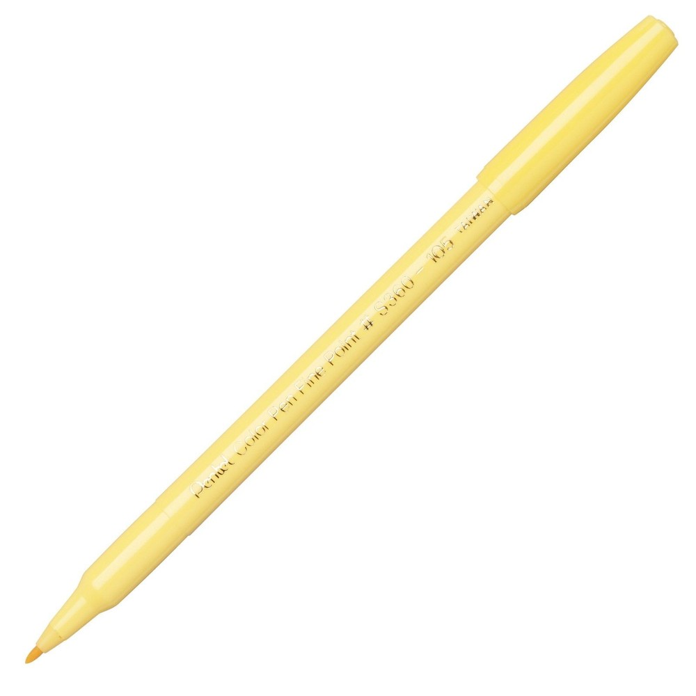 S360-105 Pentel Arts Color Pen Marker, Fine Point, Lemon Yellow Ink, Pack of 12