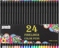 Dyvicl Fineliner Pens, 24 Colors 0.4mm Color Pen Set Multicolor