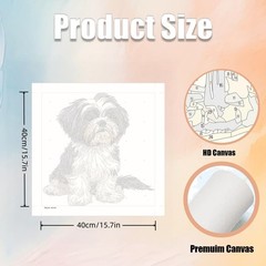 5DDIYART Shih Tzu Dog Paint by Numbers for Adults 15.7×15.7 inches, PB248-1