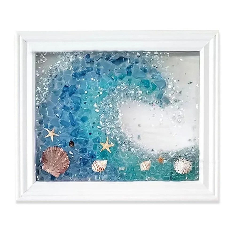 Sea Glass Art Kit, DIY Mosaic Arts and Craft Kits Ocean Painting Kit,DIY Resi…