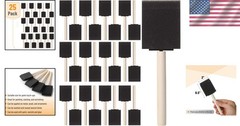 Bates Foam Paint Brushes 2 Inch 25 Pack Black Foam Brushes for Painting Stain…
