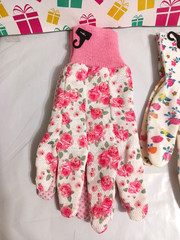 Rubber Coated Gloves. 3 pair for gardening indoors or out doors. floral patterns