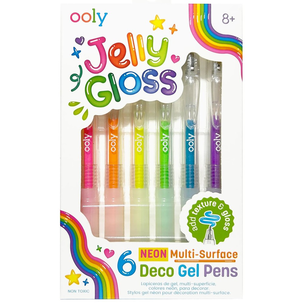 OOLY: Jelly Gloss: Deco Gel Pens – Neon – 6ct Color Set, Arts & Crafts