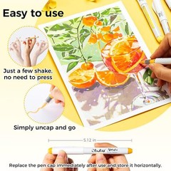 Ohuhu Acrylic Paint Markers Direct Liquid: 24 Colors Flexible Brush Tip – Nahuku