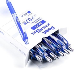 Water-Resistant Blue Gel Pens with Ribbed Grip – 12 Retractable 0.7 mm Pens