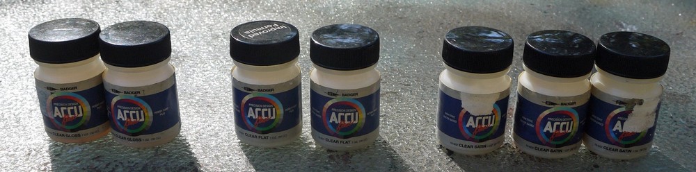 Badger Air-Brush Accu Flex Water Based Acrylic Paint Clear Flat Gloss Satin NOS