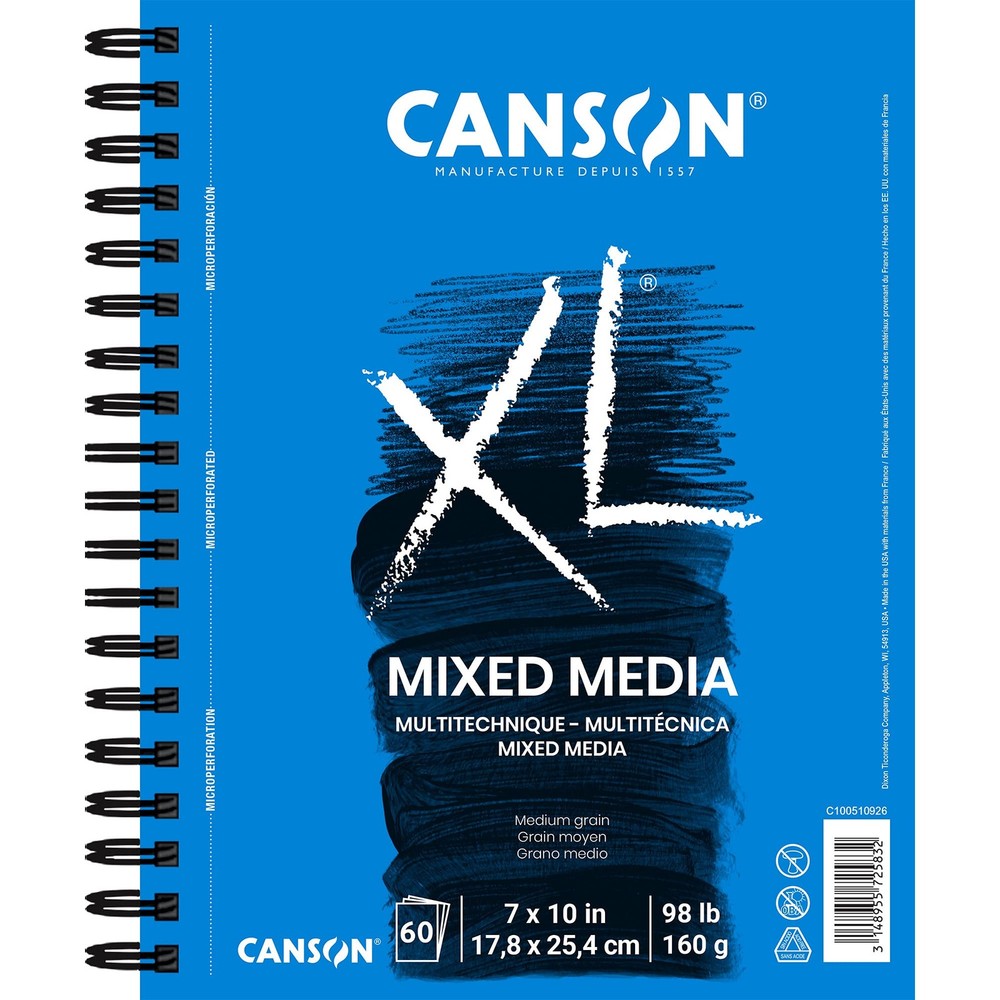 Mixed Media Pad Side Wire Heavyweight Art Paper 7×10 inches 60 Sheets
