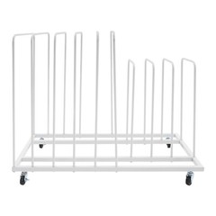 White Painting Drying Rack Art Storage Rack Display Stand w/ 4 Universal Wheels