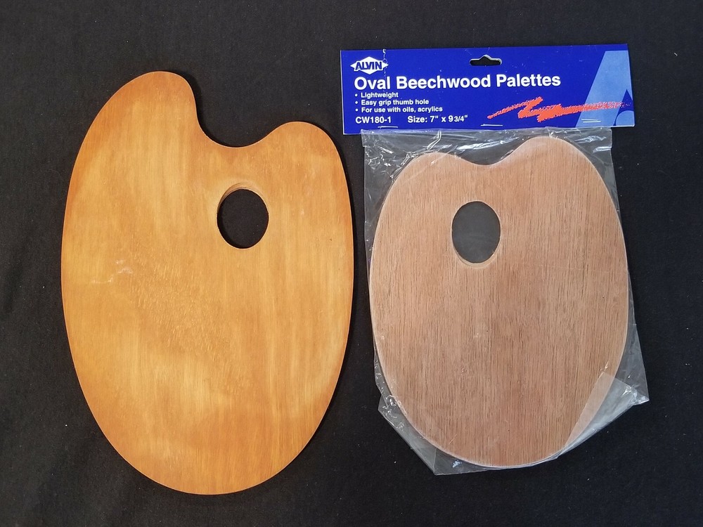 Alvin – Oval Beechwood Palettes – Set of 2 – Lightweight – for Oils or Acrylics