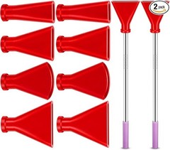 8 Pcs Acrylic Pouring Paint Supplies, Stainless Steel Straw Blow Nozzles Red