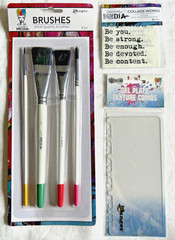 DINA WAKLEY Media Brushes Collage Words Gel Plate Texture Combs RANGER Dylusions