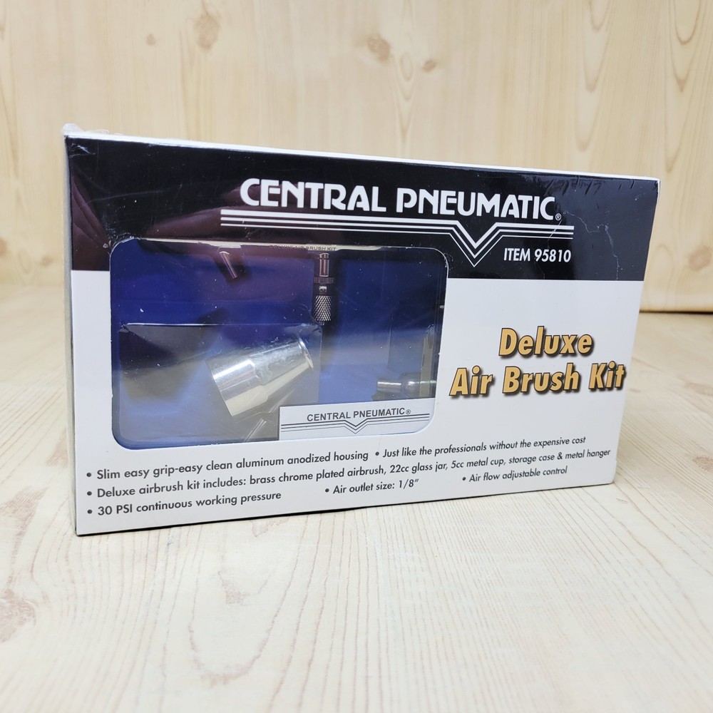 Central Pneumatic Deluxe Air Brush Kit Item #95810 NEW SEALED