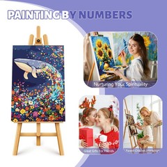 Framed Paint by Numbers Kit for Adults Beginner & Kids Ages 812, Dolphin Easy…