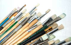 Art Paint Brushes Mixed Flats Artist Loft Grumbacher Royal Taklon Dana 41 Lot