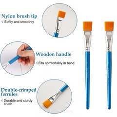 14 Pcs 1 Inch Flat Paint Brushes – Synthetic Nylon Hair Artist Brushes Bulk f…