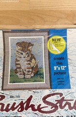 Craft Master Brush Stroke Curious Kitten Oil Painting Kit BRS-159 Sealed Vintage