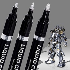 COORIART 3PK Liquid Chrome Markers – Permanent Mirror Chrome Pens, Chrome Pai…