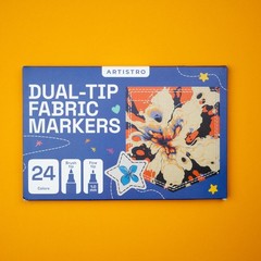 ARTISTRO 24 Dual-Tip Fabric Markers – Fabric Decorating Kit – Permanent for