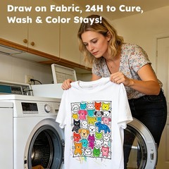 Fabric Markers Permanent For Clothes, 24 Colors Fabric Paint Pens 24 colors