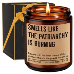 Miracu Anti-Patriarchy Candle, Feminist Gifts, 9 oz, 2.7″ x 3.5″, Brown