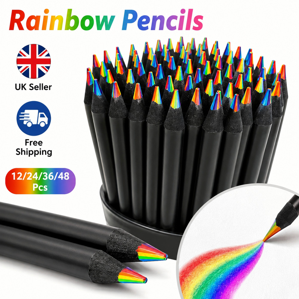 12-48Pcs Rainbow Colouring Pencils Art Drawing Sketching Colour Set UK