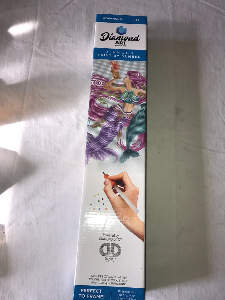 NOS 2019 Leisure Arts DIAMOND DOTZ Paint By Number ADVANCED Dolphins & MERMAID