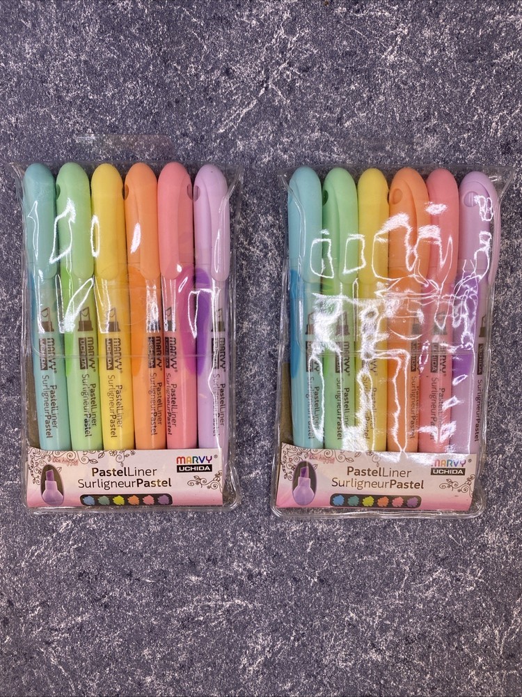 2 Pack Pastel Liner Pen Set Art Supplies, Large Tip, Multiple Colors