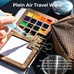 Premium Mini Watercolor Paint Set with Travel Accessories for Art Enthusiasts