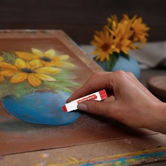 Solid Tempera Paints, 6 Pcs Washable Paint Sticks Paint Pens, Orange Red