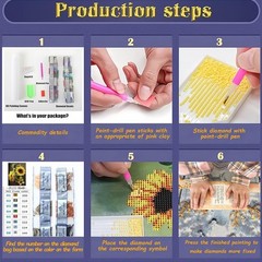 Diamond Art Kits for Adults Cherry Blossom Road, DIY 5D Diamond Painting Kit for
