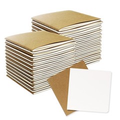 48 Pack Mini Kraft Paper Blank Notebook, 4 x 4 inch Unlined Journals Sketchbo…