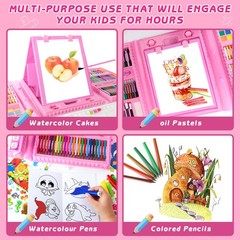 Art Supplies 332 Piece Drawing Kit Gifts for Girls Letter, Small, Pink