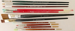 Lot of 11 Vtg Winsor & Newton / Robert Simmons Artists Paint Brushes Hog /Sable+