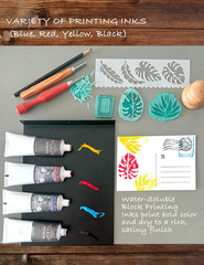 Deluxe Block Printing Kit – Premium Lino Cutters, Linoleum Blocks for Printmakin