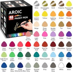 48 Individually Packed, Non-Toxic Paint Pens – Perfect for Rock, Wood, Glass Art