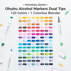 Ohuhu Alcohol Based Art Markers 120 Colors Brush-and-Chisel Alcohol Art Markers