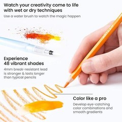 Arteza Expert Watercolor Pencils – Set of 48