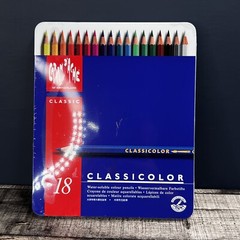 Caran d’Ache of Switzerland Classic Color Water Soluble Color Pencils Set of 18